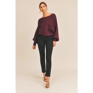 Mahogany Balloon Sleeve Sweater